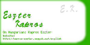 eszter kapros business card